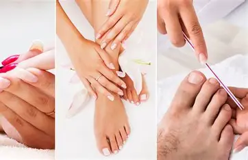 Professional manicure and pedicure care